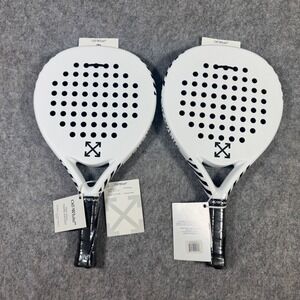 Set of 2 Off-White c/o Virgil Abloh Fiber Glass Padel Racket White Black Arrows